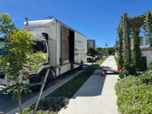 Professional Furniture Movers Truck Parked On The Street